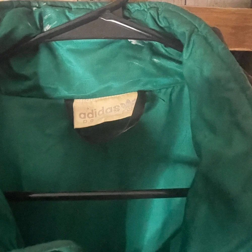 Vintage Adidas D8 F192 Mens XL Black Green Liner Heavy Full Zip Olympic No Hood